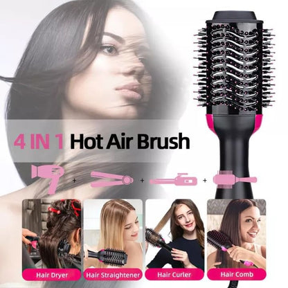 3‑in‑1 Hair Dryer Brush | One‑Step Volumizer & Styler | Dry, Straighten & Curl | Professional Hot Air Brush